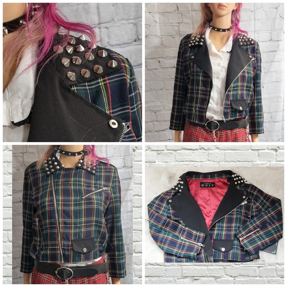 Lip Service Green Plaid Stud Jacket - Picture 6 of 11
